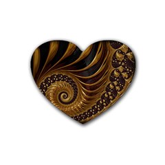 Fractal Spiral Endless Mathematics Rubber Coaster (Heart) 