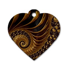 Fractal Spiral Endless Mathematics Dog Tag Heart (Two Sides)