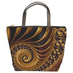 Fractal Spiral Endless Mathematics Bucket Bags