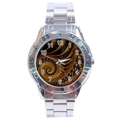 Fractal Spiral Endless Mathematics Stainless Steel Analogue Watch