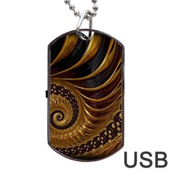 Fractal Spiral Endless Mathematics Dog Tag USB Flash (Two Sides)