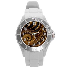 Fractal Spiral Endless Mathematics Round Plastic Sport Watch (L)