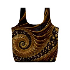 Fractal Spiral Endless Mathematics Full Print Recycle Bags (M) 