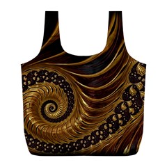 Fractal Spiral Endless Mathematics Full Print Recycle Bags (l)  by Amaryn4rt