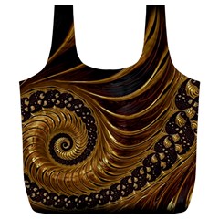 Fractal Spiral Endless Mathematics Full Print Recycle Bags (L) 