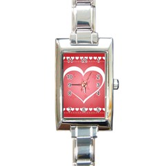 Postcard Banner Heart Holiday Love Rectangle Italian Charm Watch by Amaryn4rt