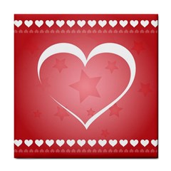 Postcard Banner Heart Holiday Love Tile Coasters by Amaryn4rt