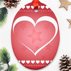 Postcard Banner Heart Holiday Love Ornament (oval) by Amaryn4rt