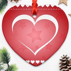 Postcard Banner Heart Holiday Love Ornament (heart)