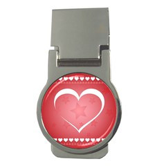 Postcard Banner Heart Holiday Love Money Clips (round)  by Amaryn4rt