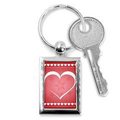 Postcard Banner Heart Holiday Love Key Chains (rectangle)  by Amaryn4rt