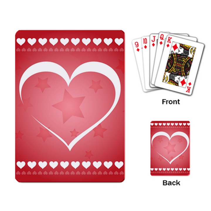 Postcard Banner Heart Holiday Love Playing Card