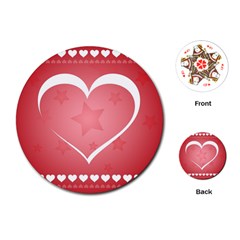 Postcard Banner Heart Holiday Love Playing Cards (round)  by Amaryn4rt