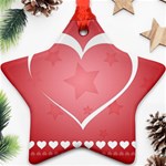 Postcard Banner Heart Holiday Love Star Ornament (Two Sides) Front