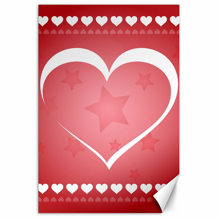 Postcard Banner Heart Holiday Love Canvas 20  x 30  