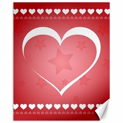 Postcard Banner Heart Holiday Love Canvas 11  X 14   by Amaryn4rt