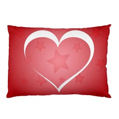 Postcard Banner Heart Holiday Love Pillow Case by Amaryn4rt