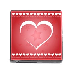 Postcard Banner Heart Holiday Love Memory Card Reader (square) by Amaryn4rt