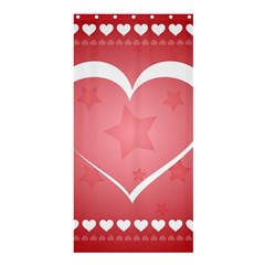 Postcard Banner Heart Holiday Love Shower Curtain 36  X 72  (stall)  by Amaryn4rt