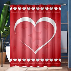 Postcard Banner Heart Holiday Love Shower Curtain 60  X 72  (medium)  by Amaryn4rt