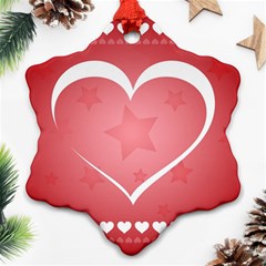 Postcard Banner Heart Holiday Love Ornament (snowflake) by Amaryn4rt