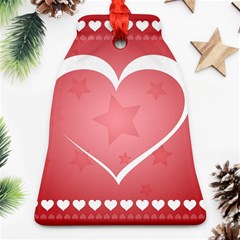 Postcard Banner Heart Holiday Love Ornament (bell) by Amaryn4rt