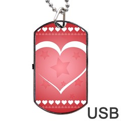 Postcard Banner Heart Holiday Love Dog Tag Usb Flash (two Sides) by Amaryn4rt