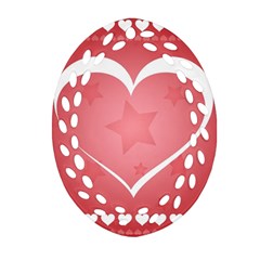 Postcard Banner Heart Holiday Love Ornament (oval Filigree) by Amaryn4rt