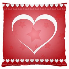 Postcard Banner Heart Holiday Love Large Cushion Case (one Side) by Amaryn4rt