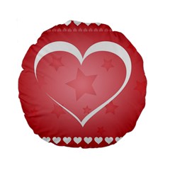 Postcard Banner Heart Holiday Love Standard 15  Premium Round Cushions by Amaryn4rt