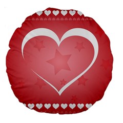 Postcard Banner Heart Holiday Love Large 18  Premium Round Cushions by Amaryn4rt