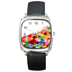 Graphics Cover Gradient Elements Square Metal Watch by Amaryn4rt