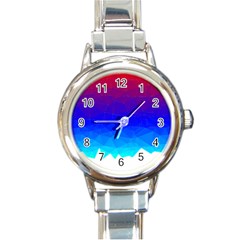 Gradient Red Blue Landfill Round Italian Charm Watch