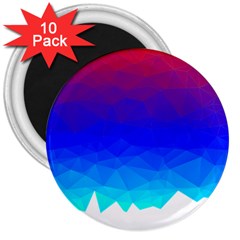 Gradient Red Blue Landfill 3  Magnets (10 pack) 