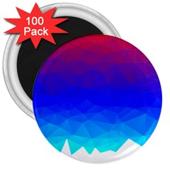 Gradient Red Blue Landfill 3  Magnets (100 pack)