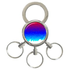 Gradient Red Blue Landfill 3-Ring Key Chains