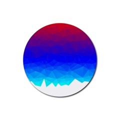 Gradient Red Blue Landfill Rubber Coaster (Round) 