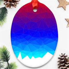 Gradient Red Blue Landfill Oval Ornament (Two Sides)