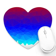 Gradient Red Blue Landfill Heart Mousepads