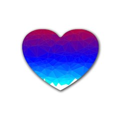 Gradient Red Blue Landfill Rubber Coaster (Heart) 