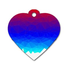 Gradient Red Blue Landfill Dog Tag Heart (Two Sides)