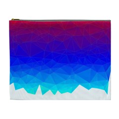 Gradient Red Blue Landfill Cosmetic Bag (XL)