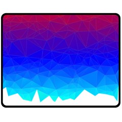 Gradient Red Blue Landfill Double Sided Fleece Blanket (Medium) 