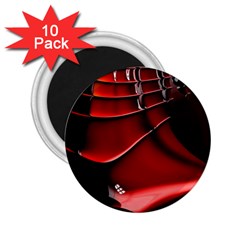 Red Black Fractal Mathematics Abstract 2 25  Magnets (10 Pack)  by Amaryn4rt