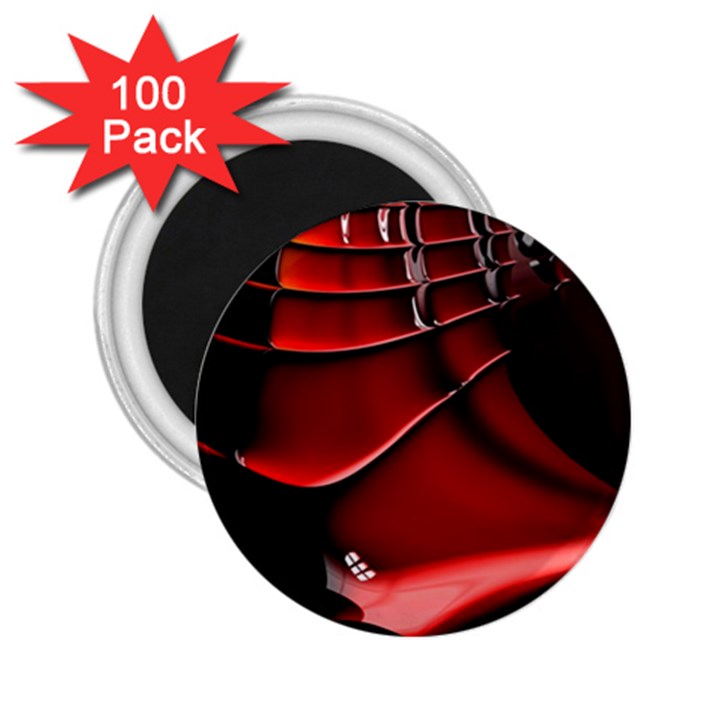 Red Black Fractal Mathematics Abstract 2.25  Magnets (100 pack) 