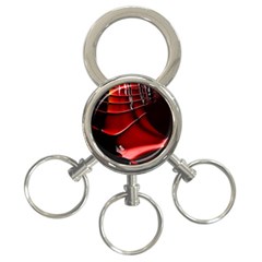 Red Black Fractal Mathematics Abstract 3-ring Key Chains by Amaryn4rt