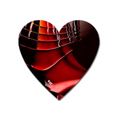 Red Black Fractal Mathematics Abstract Heart Magnet by Amaryn4rt