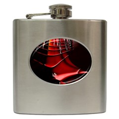 Red Black Fractal Mathematics Abstract Hip Flask (6 Oz)