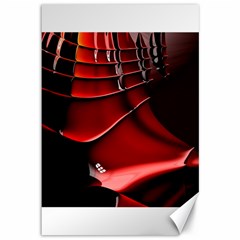 Red Black Fractal Mathematics Abstract Canvas 12  X 18   by Amaryn4rt