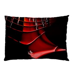 Red Black Fractal Mathematics Abstract Pillow Case by Amaryn4rt